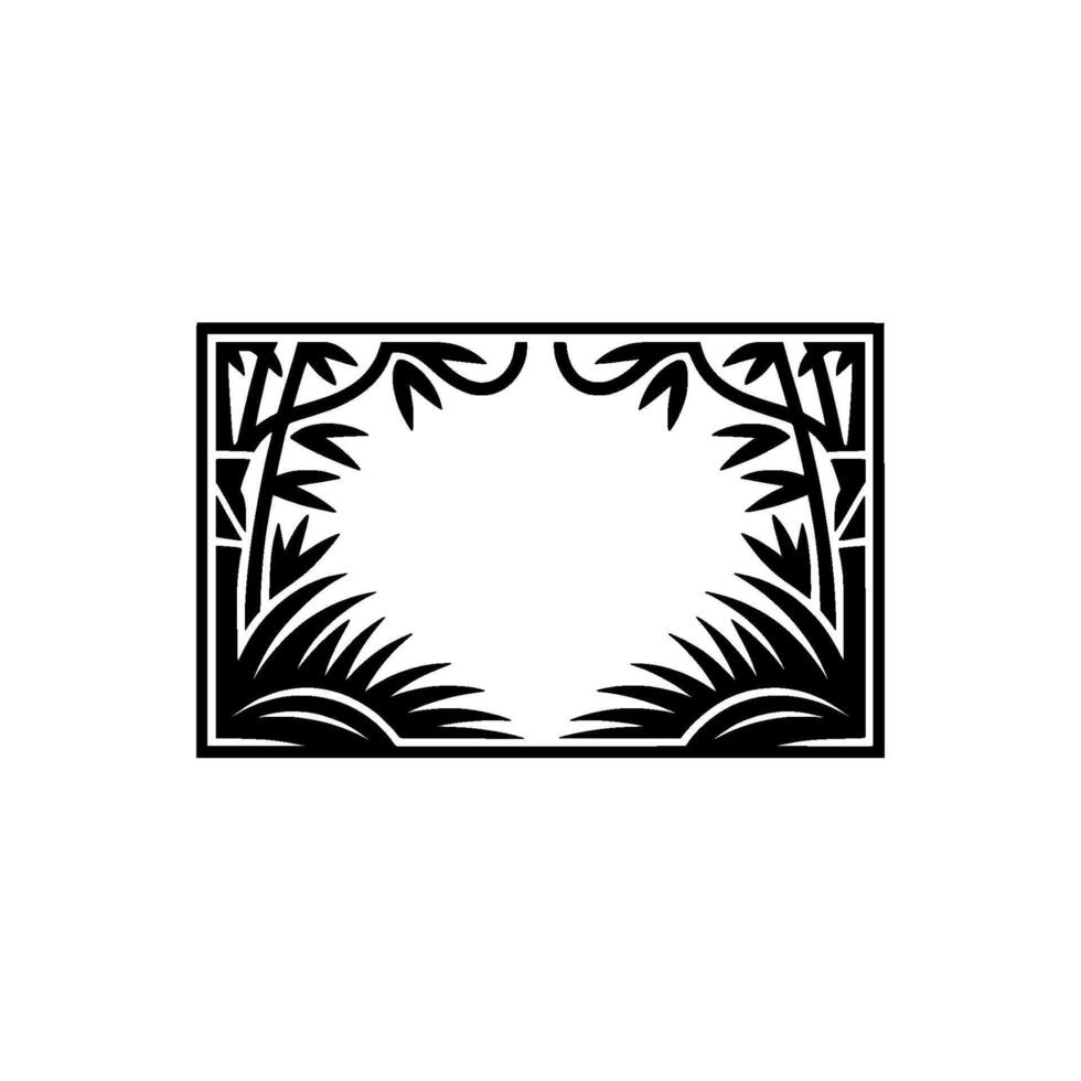 Elegant Bamboo Frame Minimalist for Invitations Decor. vector