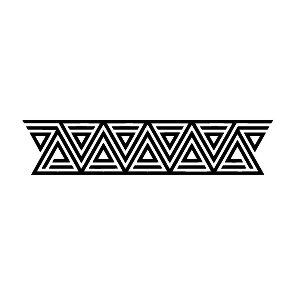 Geometric Triangular Border Element, Monochrome, Decorative. vector