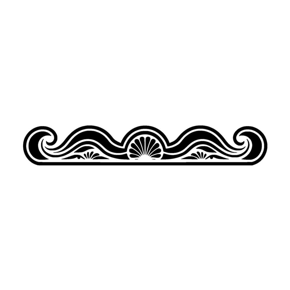 Elegant Black Decorative Border, Retro Style Element. vector