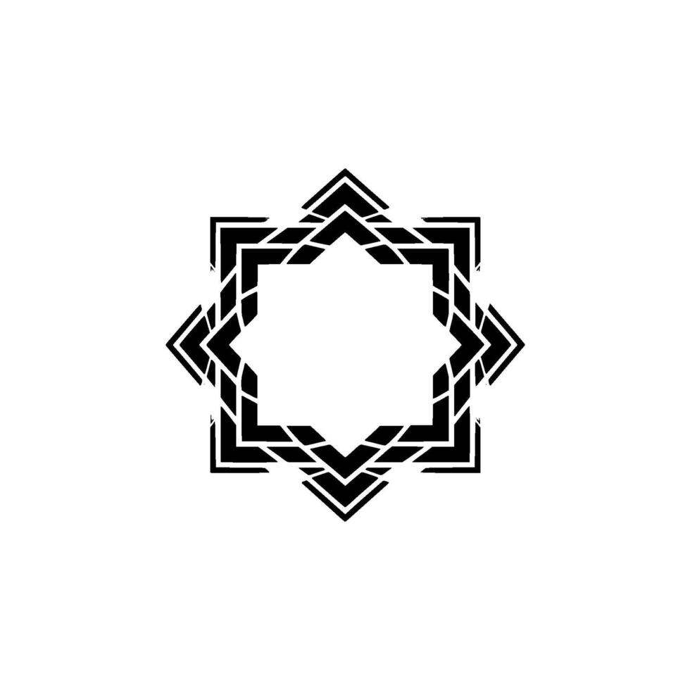 Geometric Star Frame, Black White, Minimalist Element. vector
