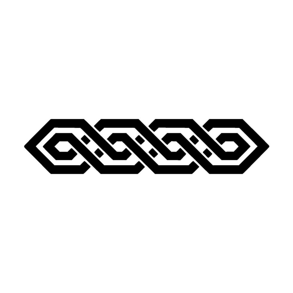 Geometric Interlocking Pattern Black White Abstract. vector