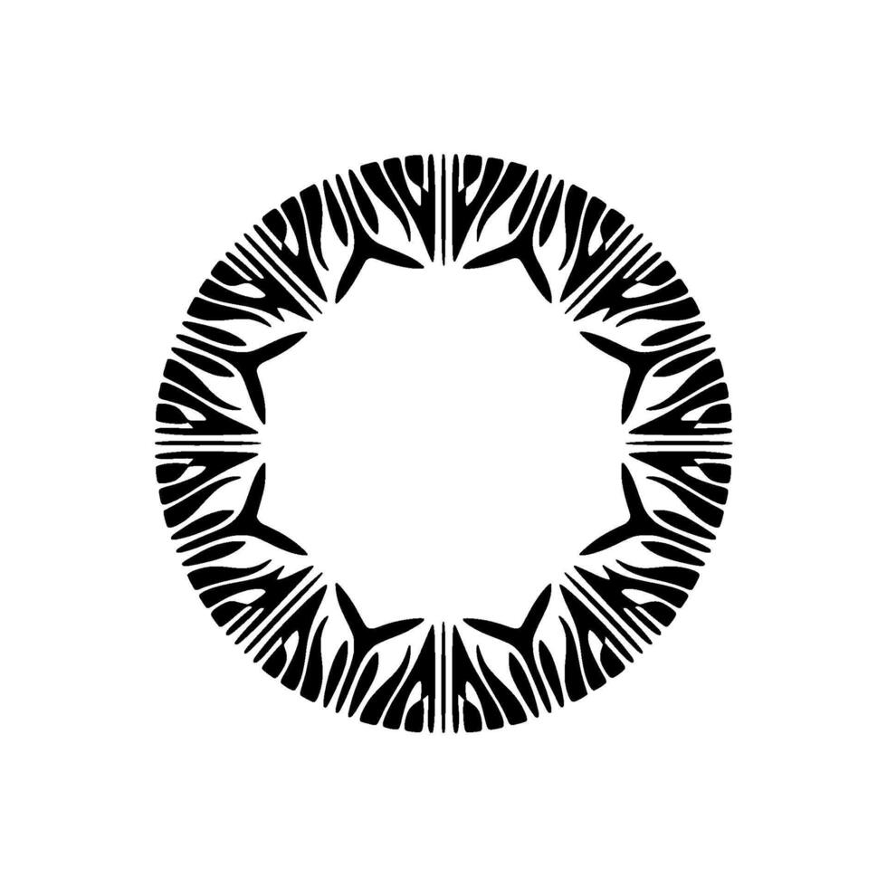 Abstract Zebra Pattern Circle on White, Minimalist Art. vector