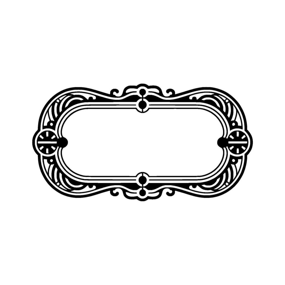 Elegant Black and White Ornate Frame Element. vector