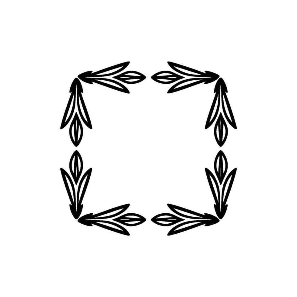 Decorative Black Leaf Frame on Gradated Background. vector