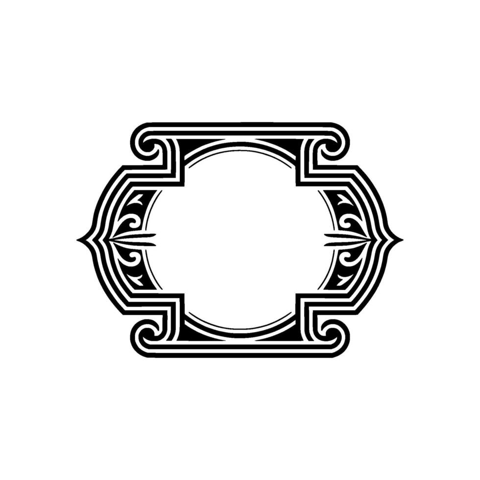 Elegant Black and White Ornamental Frame,-. vector