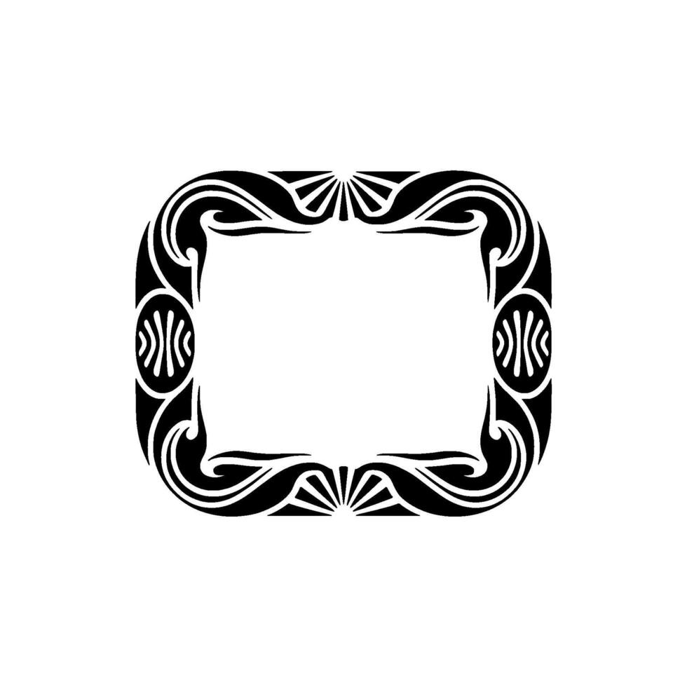Art Nouveau Black Frame on Cream Background. vector