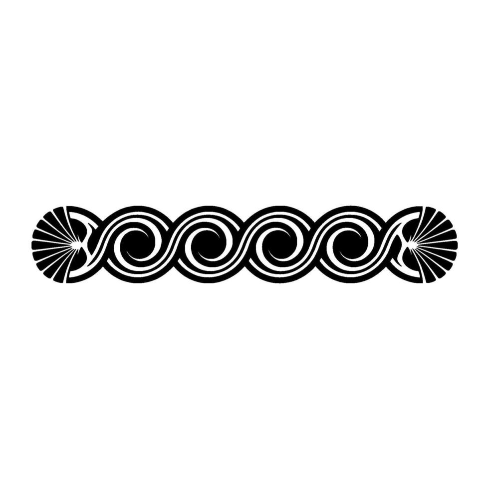 Ornamental Swirl Pattern in Black White Elegant Border. vector
