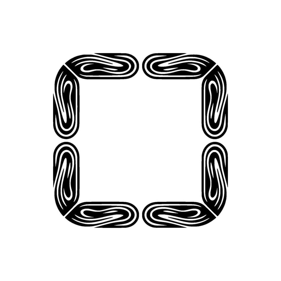 Abstract Black and White Decorative Frame with Organic Flow. vector