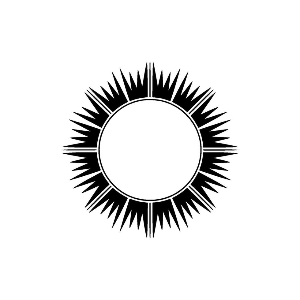 Abstract Geometric Sunburst , Minimalist Black and White. vector
