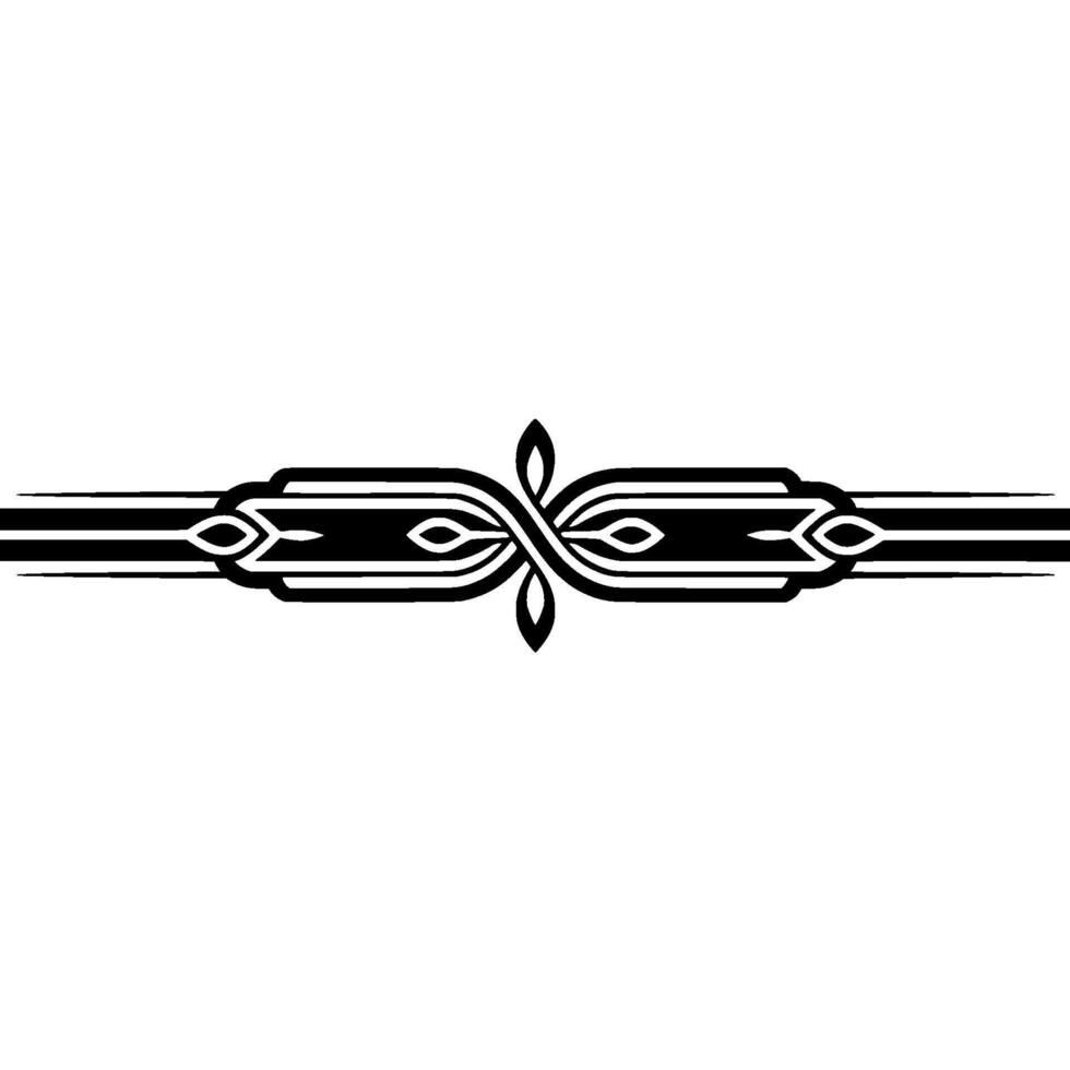 Elegant Geometric Border , Monochrome Decorative Element. vector