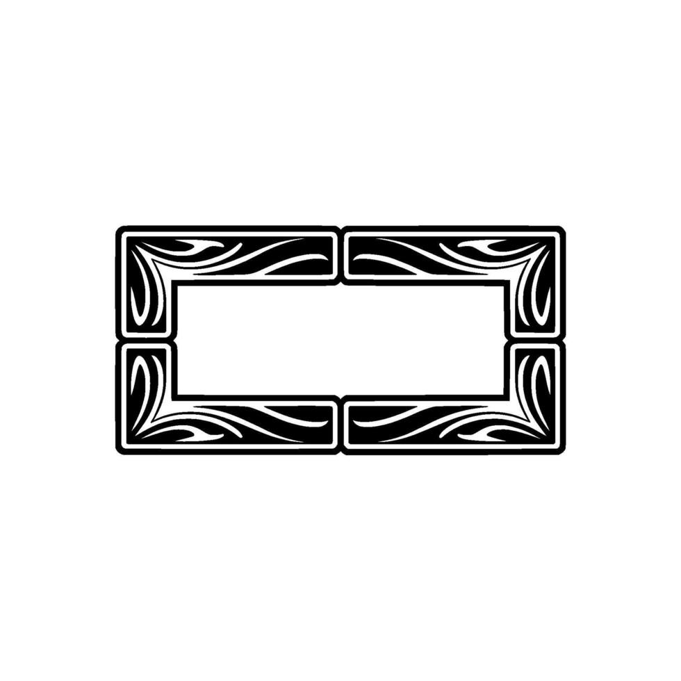 Elegant Art Deco Frame, Black White. vector