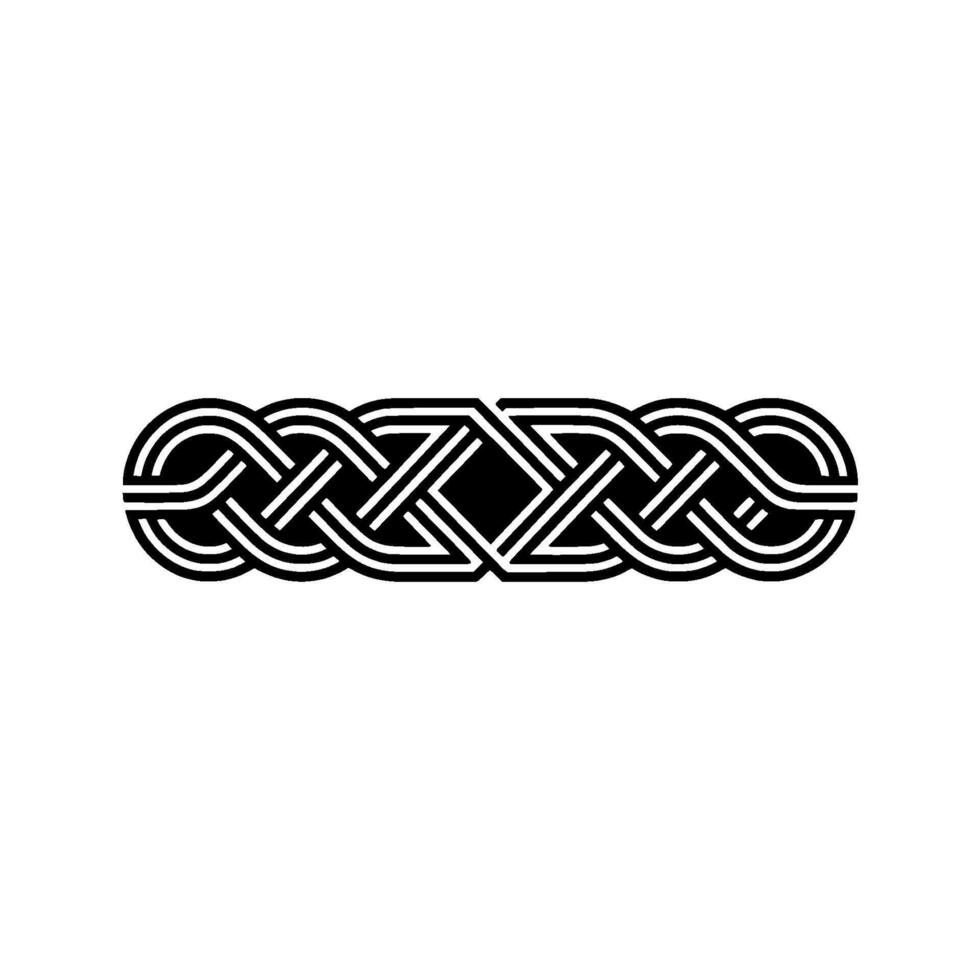 Abstract Celtic Knot , Black and White, Element. vector