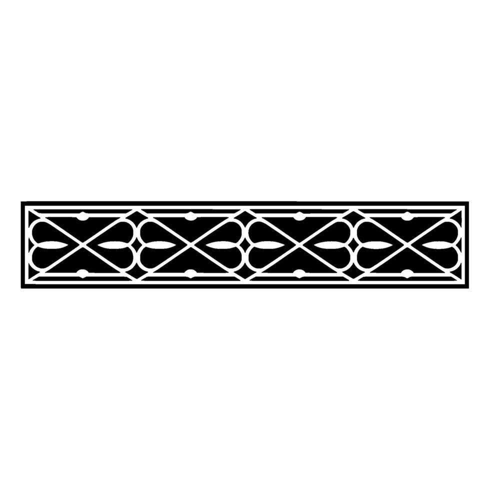 Elegant Black White Ornamental Border on White Background. vector