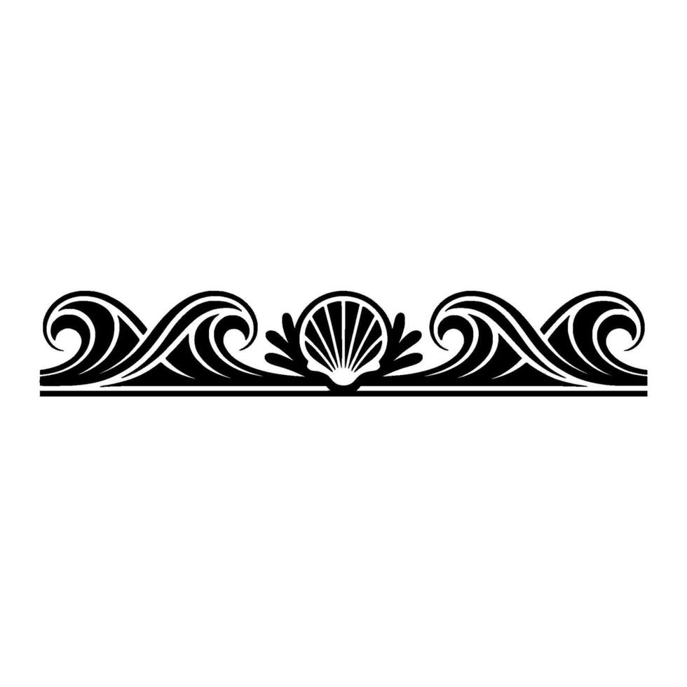 Elegant Seashell Wave Border Illustration. vector