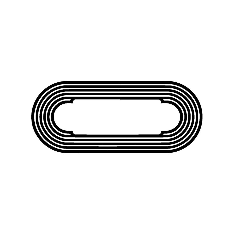 Minimalist Geometric Oval on White Background. vector