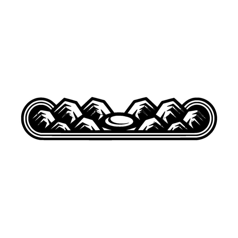 Geometric Mountain Range , Badge, or Emblem in Monochrome. vector
