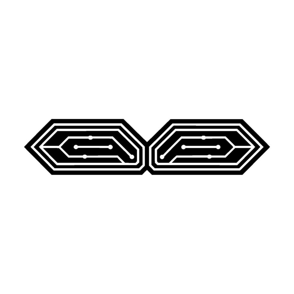 Abstract Circuit Board Element on White. vector