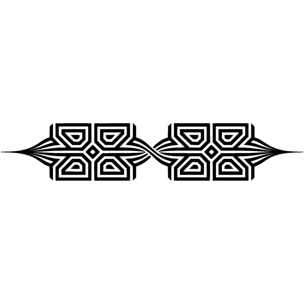 Geometric Black White Ornament, Modern Abstract Element. vector