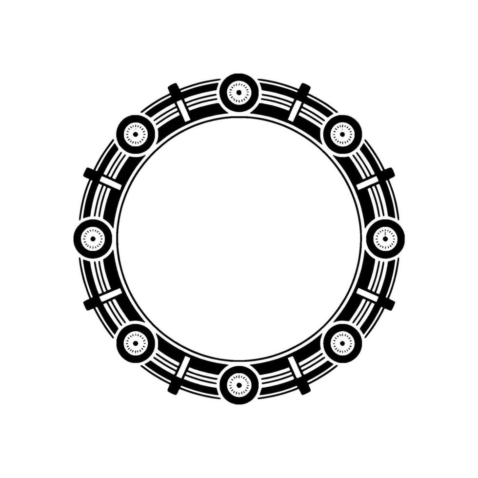 Geometric Circle , Art Deco Inspired Frame Element. vector
