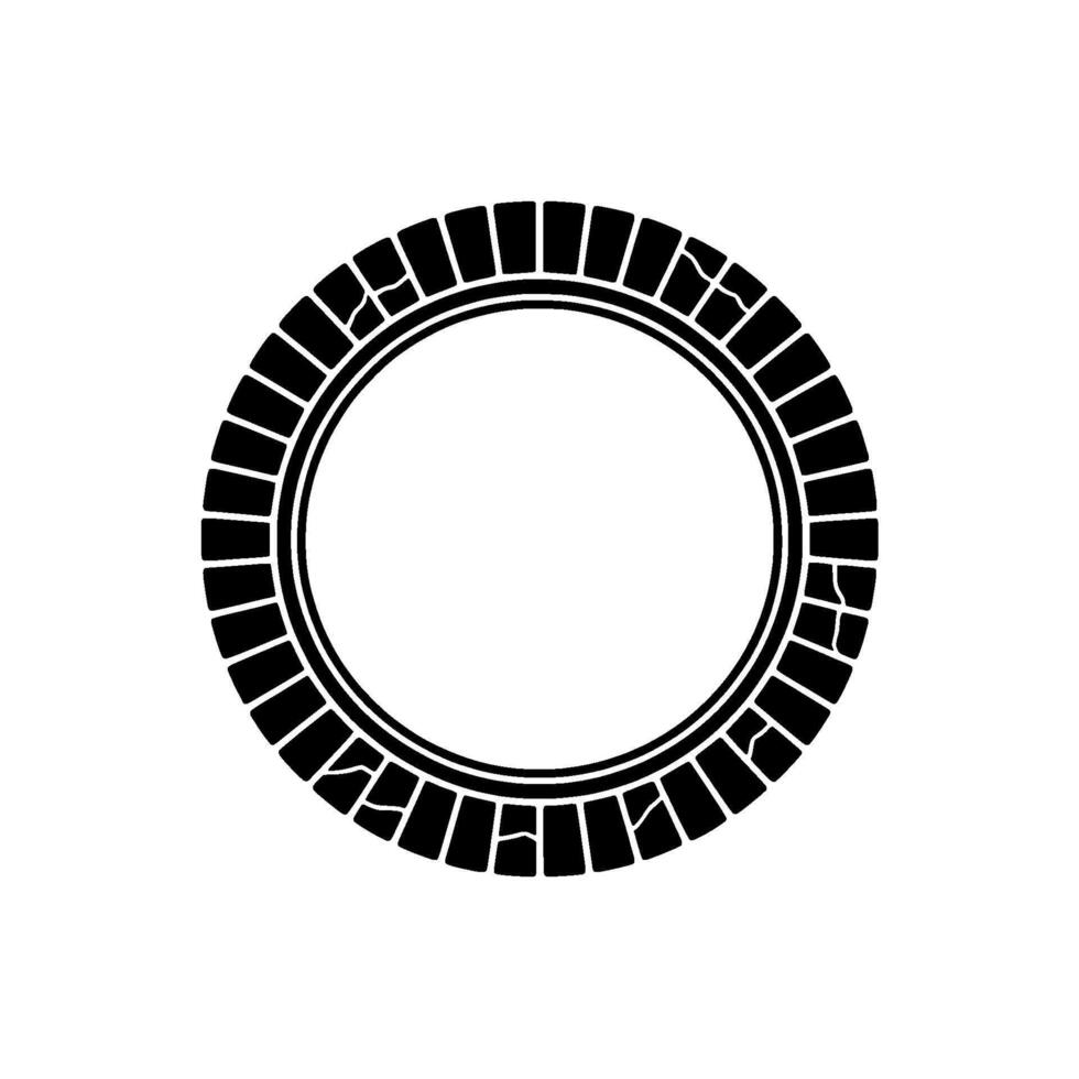 Abstract Black Circle on White, Minimalist. vector