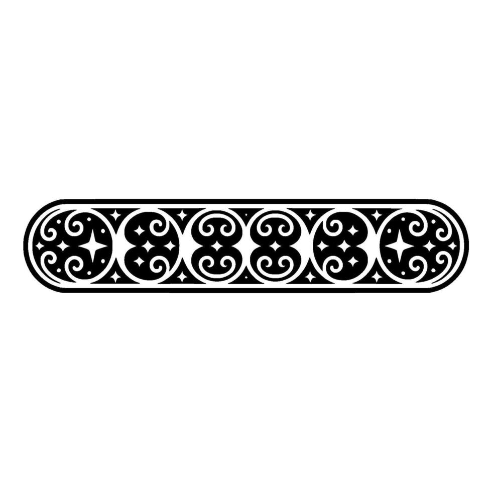 Elegant Ornamental Border Black, Gold, and White Pattern. vector