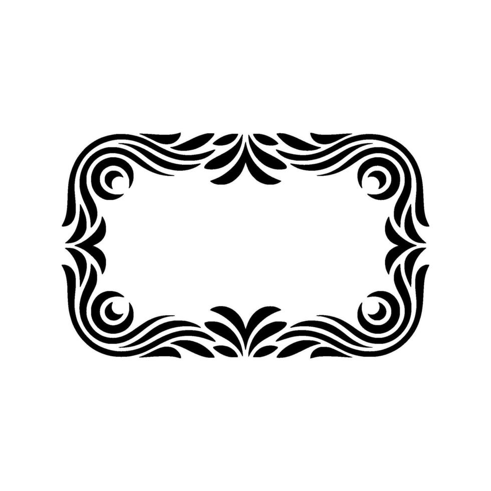 Elegant Black Ornamental Frame on White Background. vector