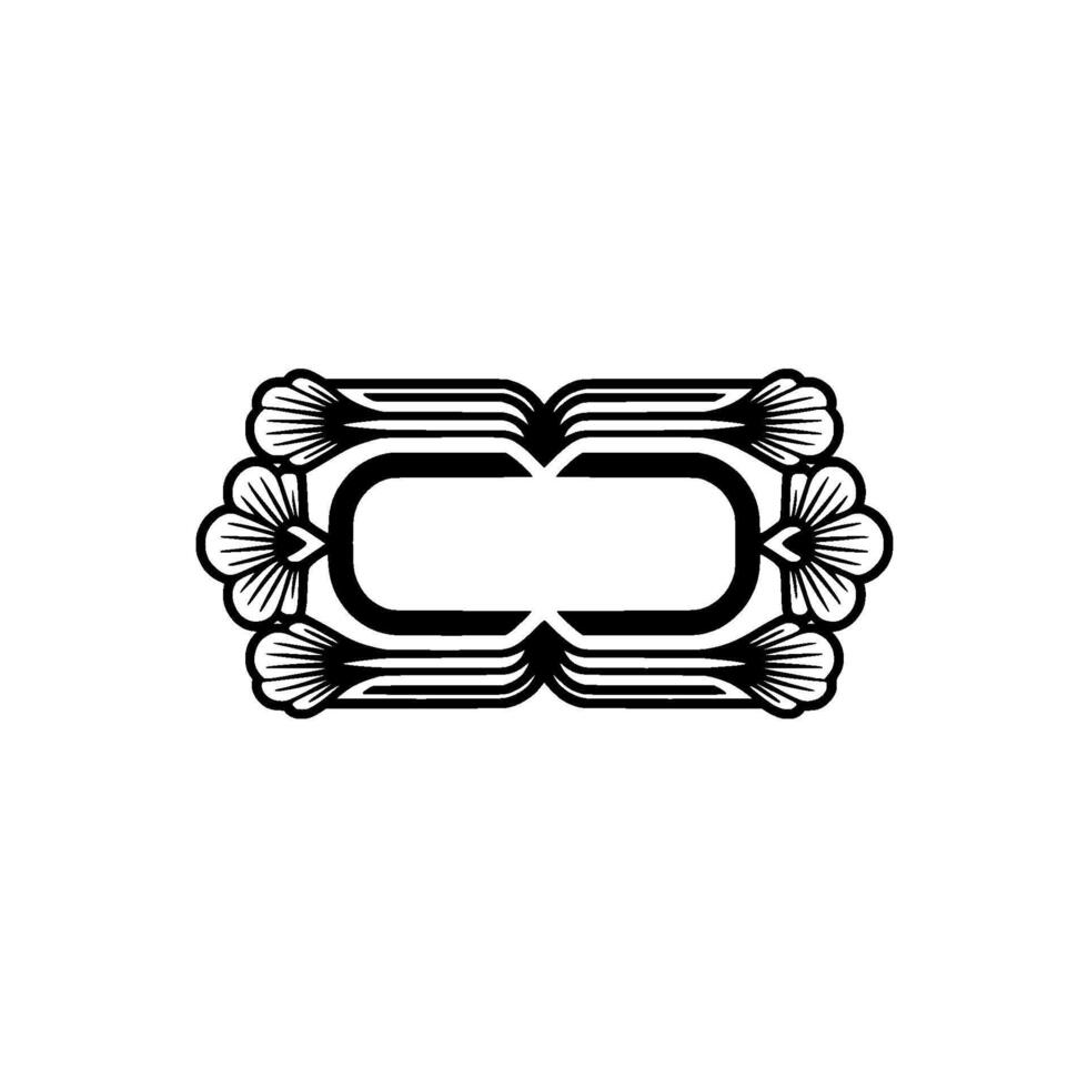 Elegant Floral Frame, Minimalist , Black White. vector