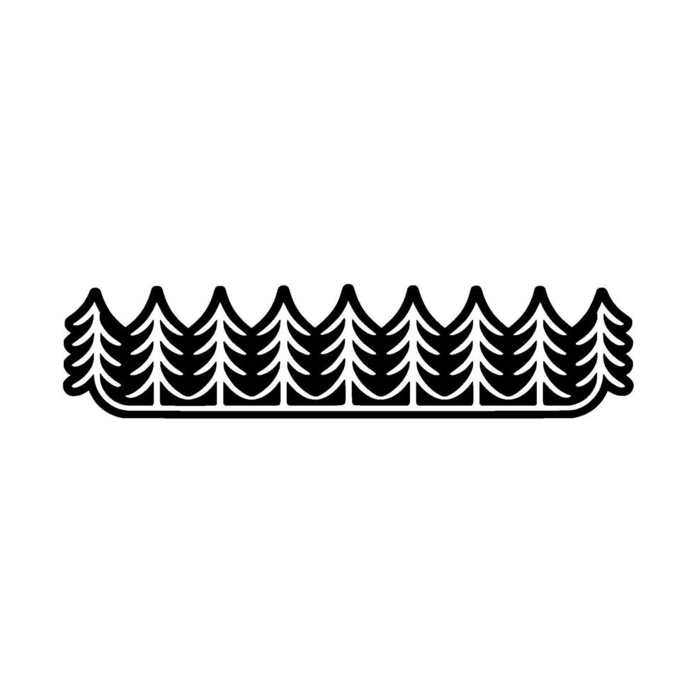 Minimalist Black Forest Line Art on Gradiant Background. vector