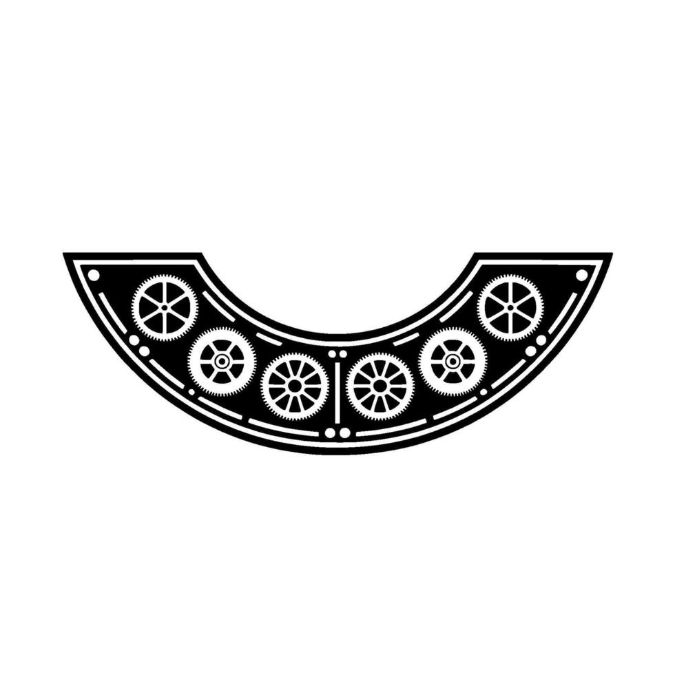Steampunk Gear Border Geometric Clockwork Illustration. vector