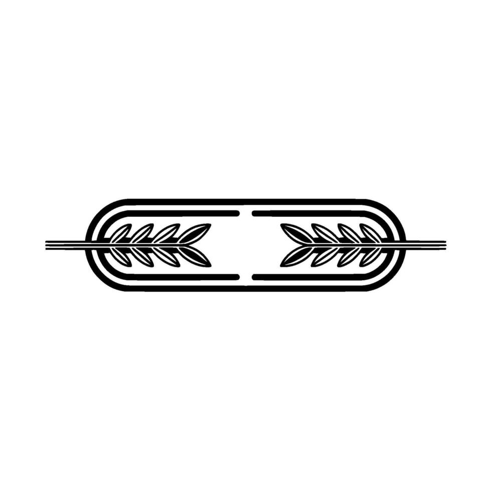 Minimalist Laurel Wreath , Black White Decorative Border. vector