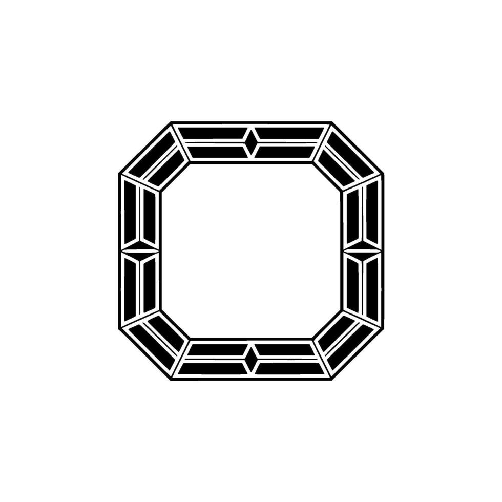 Geometric Black Frame on White Modern Minimalist. vector