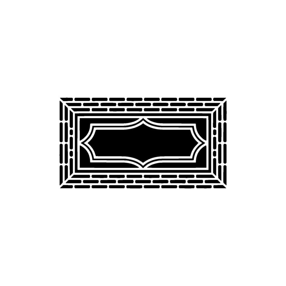 Minimalist Black and White Decorative Emblem on White. vector