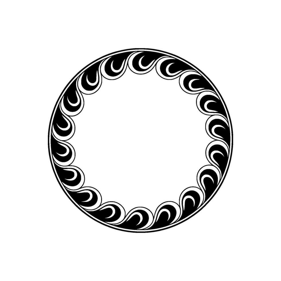 Elegant Black and White Decorative Circular Frame. vector