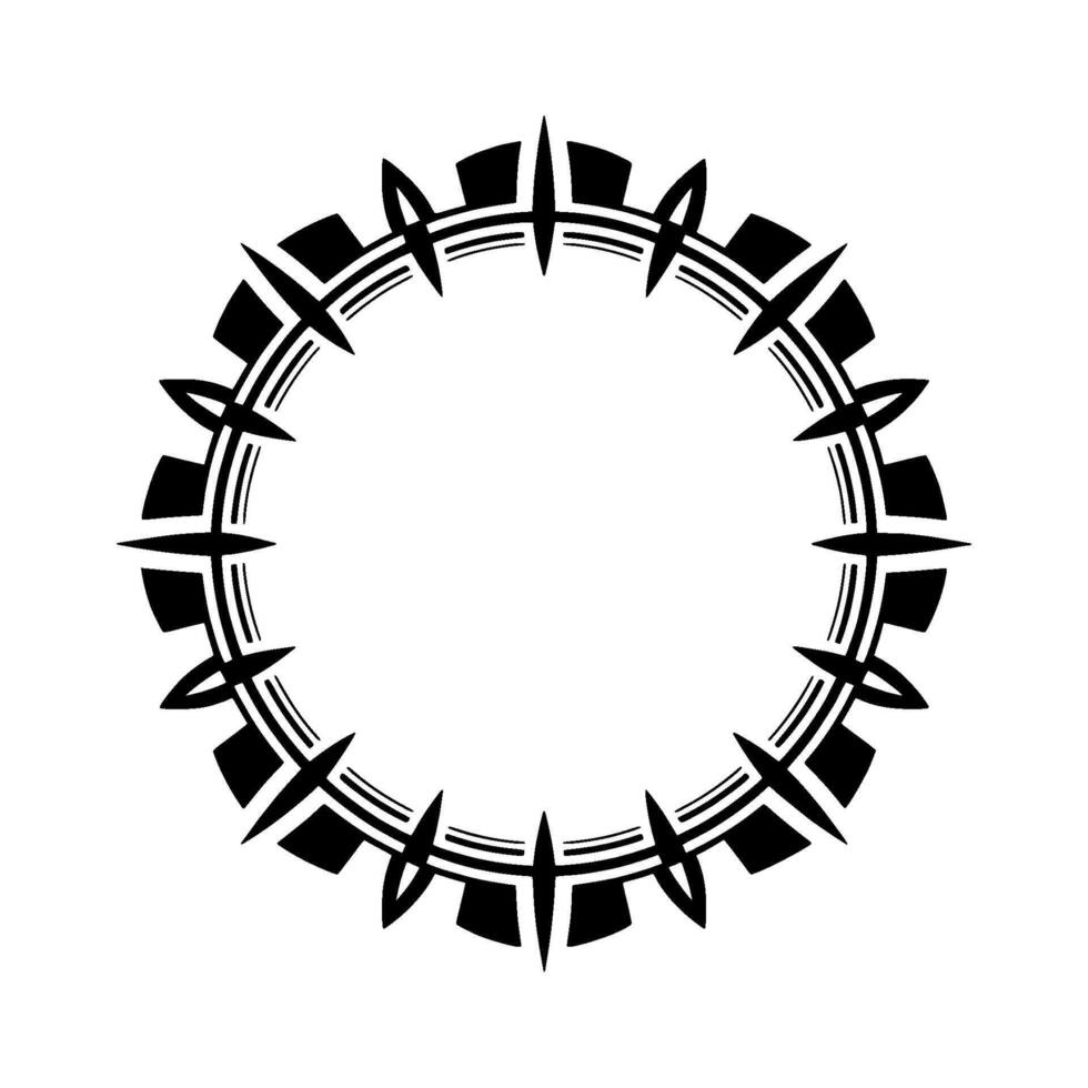 Geometric Circular with Black Art Deco Frame, Empty Space. vector