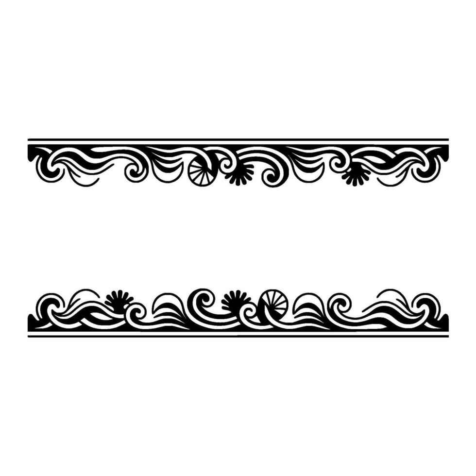 Elegant Black Swirl Borders Decorative Elements. vector