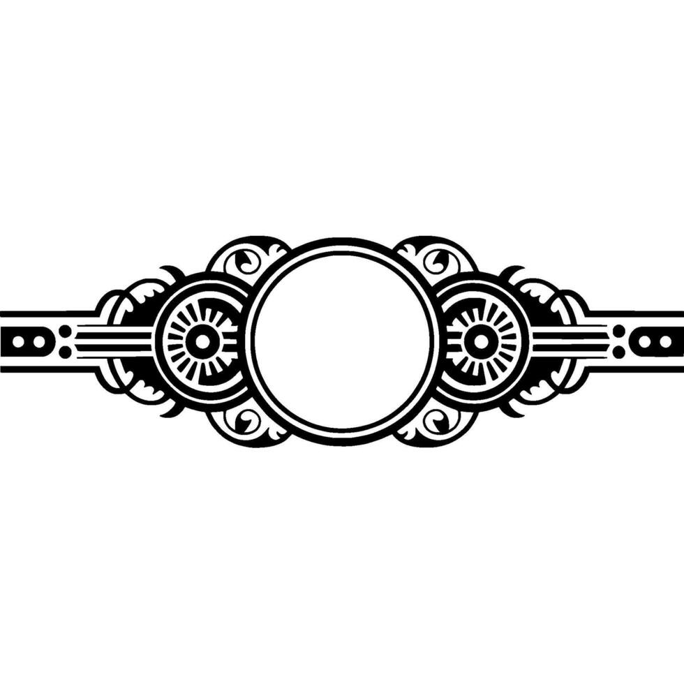 Elegant Black and White Decorative Emblem on Neutral Background. vector