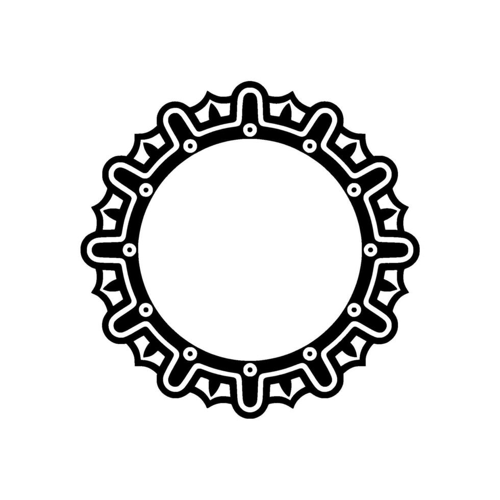 Decorative Circular Frame - Black White, Minimalist. vector