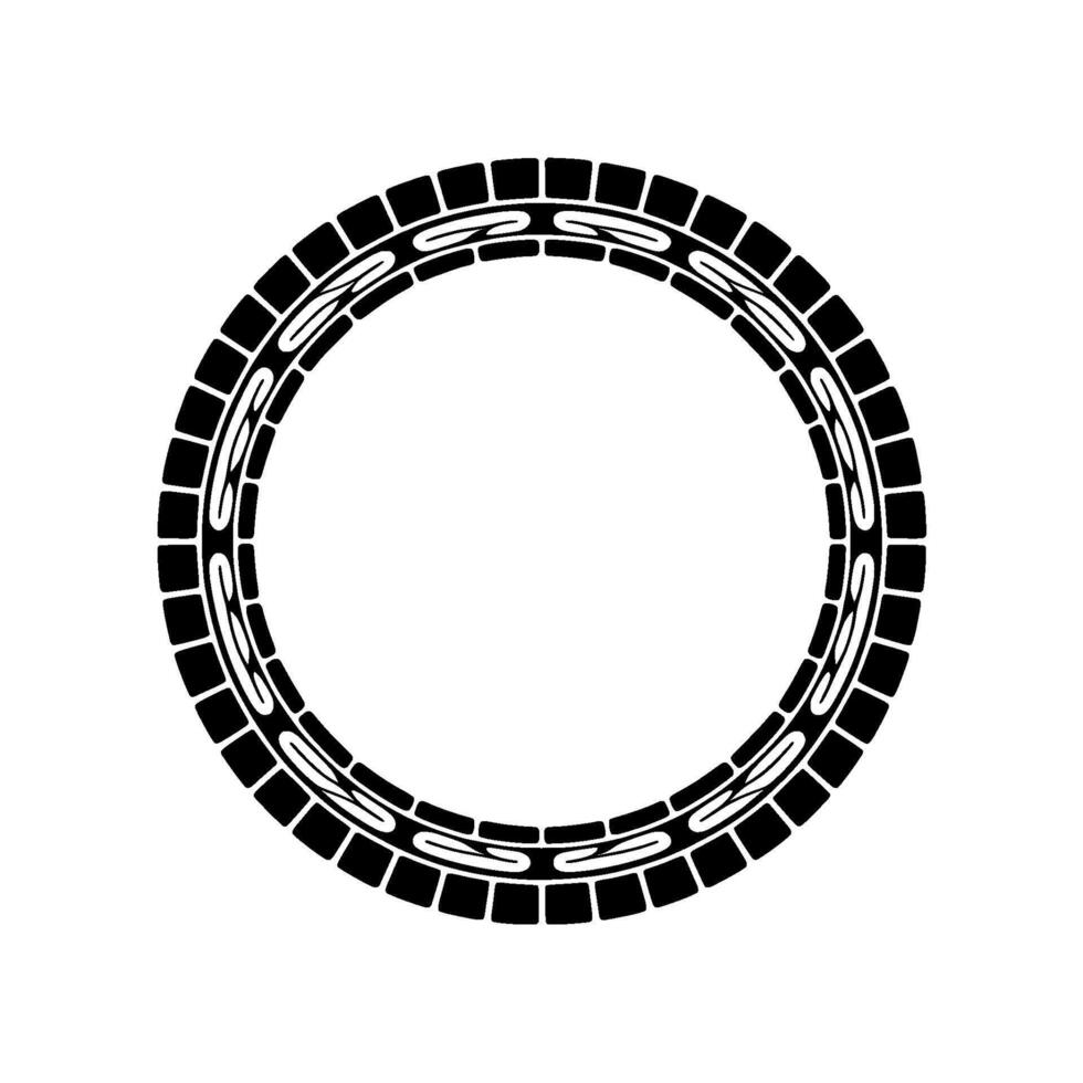 Modern Geometric Circle - Abstract Black and White. vector