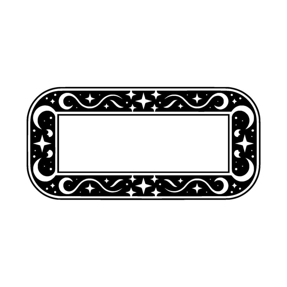 Celestial Frame - Elegant Black and White Border. vector