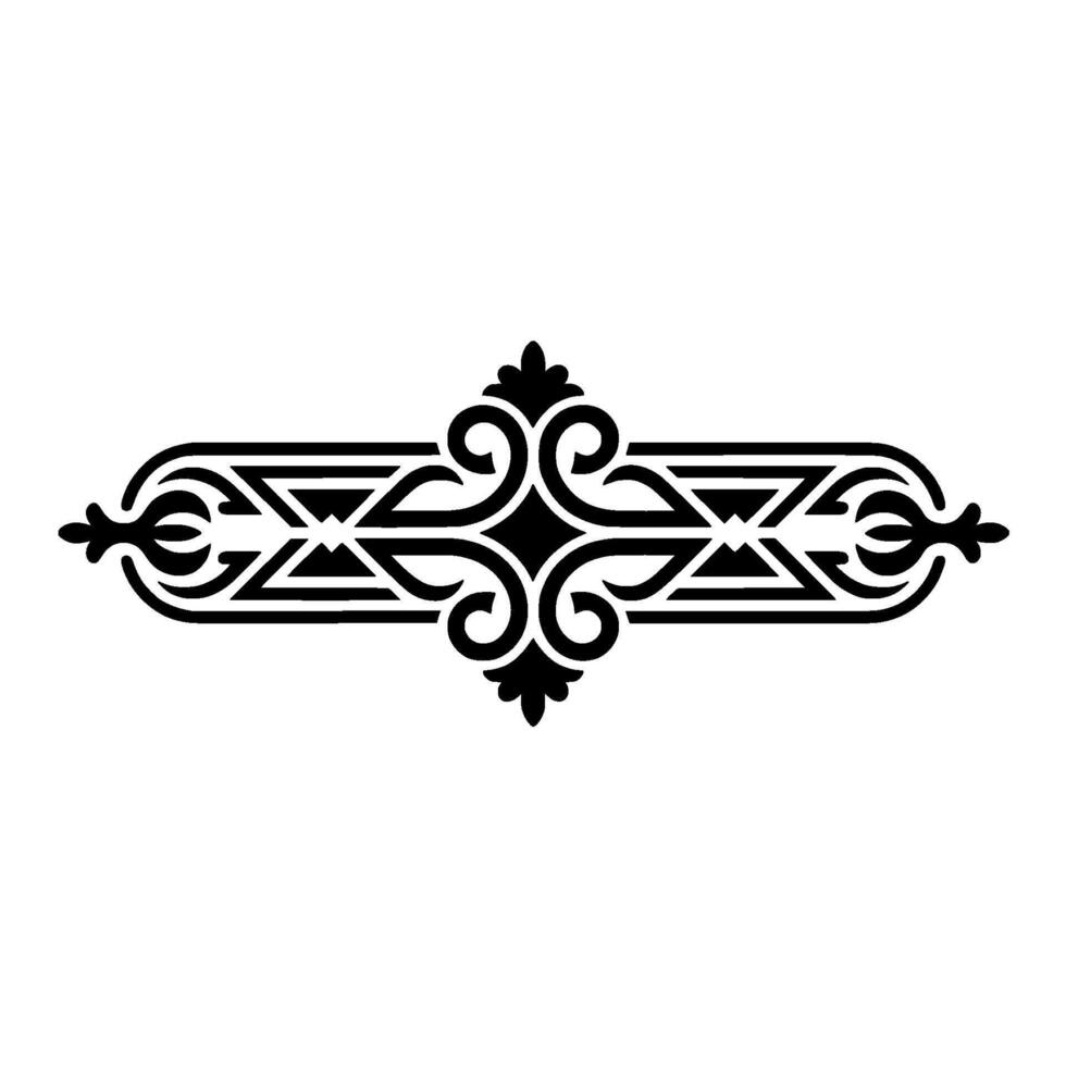 Elegant Black Ornament on White - Decorative Element. vector