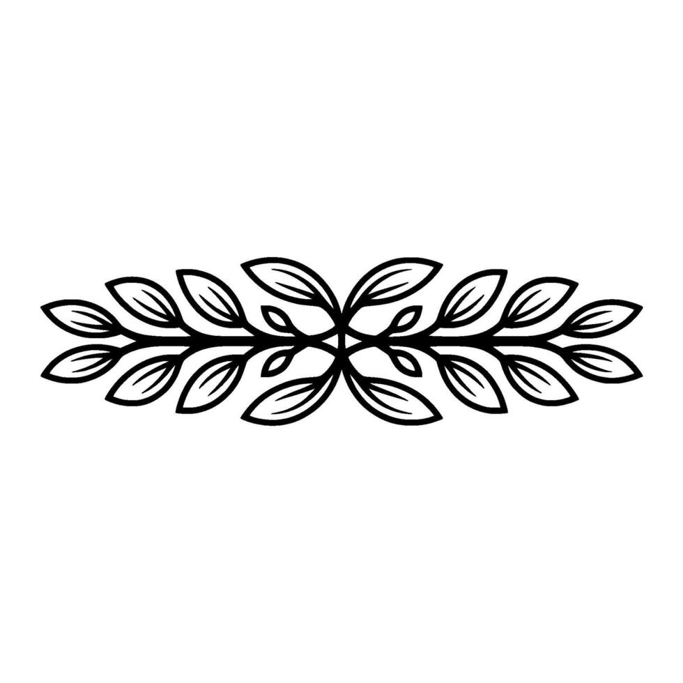 Elegant Laurel Wreath Element - Minimalist Black and White. vector