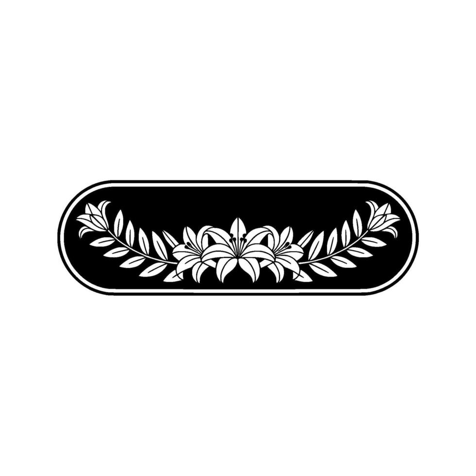 Elegant Black and White Floral Banner. vector