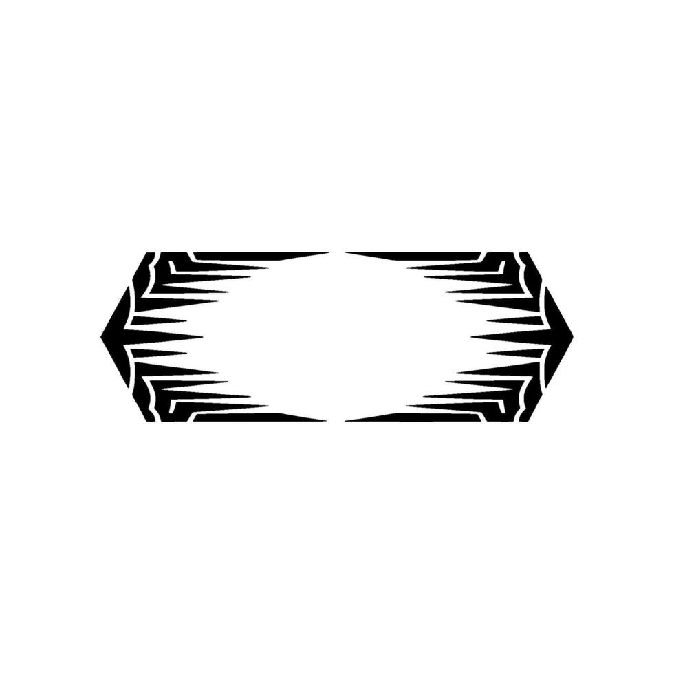 Geometric Black and White Frame on White Background. vector