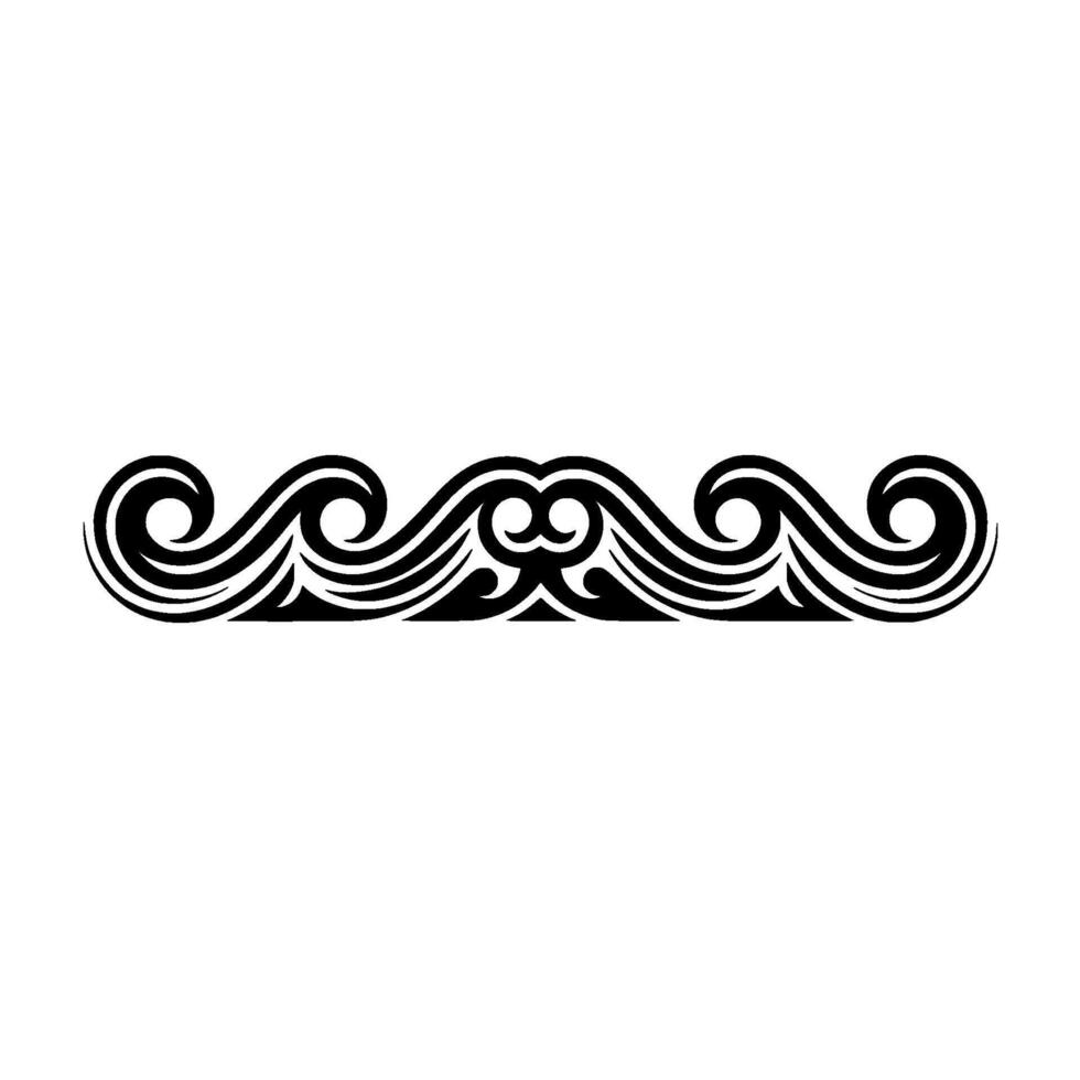 Abstract Swirl Pattern Border , Black White Ornament, Decorative Element. vector