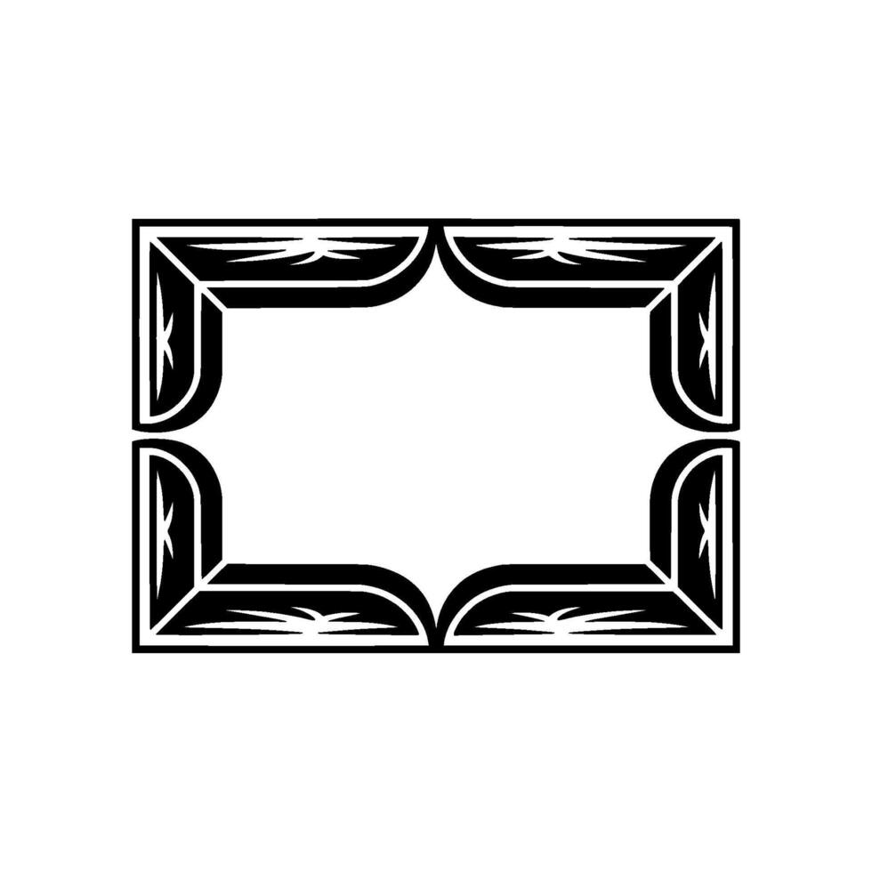 Elegant Black Frame on White, Decorative Border, Geometric Art Deco. vector