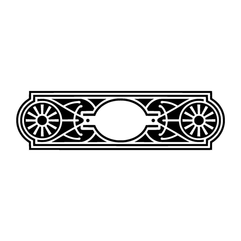 Elegant Black and White Decorative Frame with Geometric Elements. vector