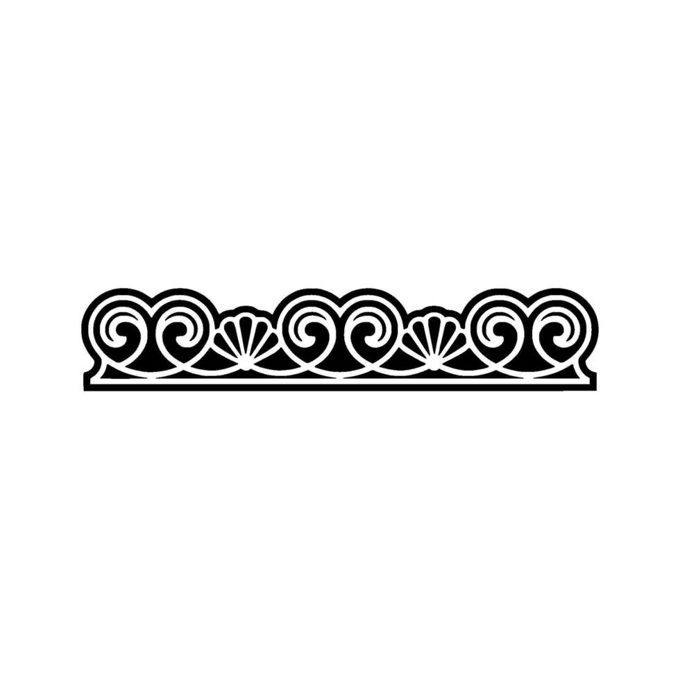 Ornamental Swirl Border in Black and White, Elegant Element. vector