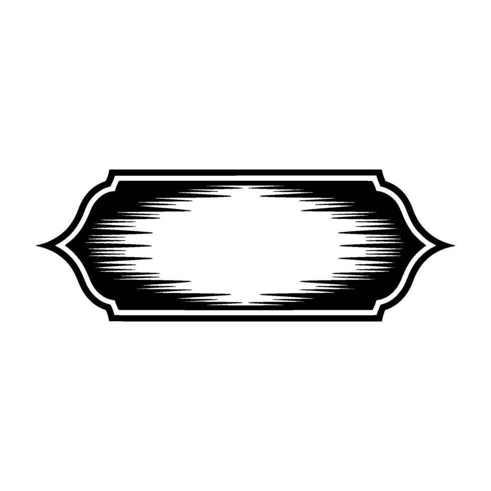 Minimalist Ornate Black Frame on White Background. vector