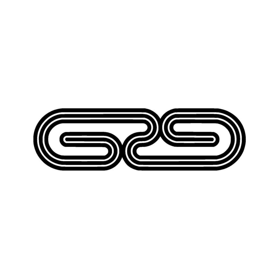 Abstract Retro Black Lines on White. vector