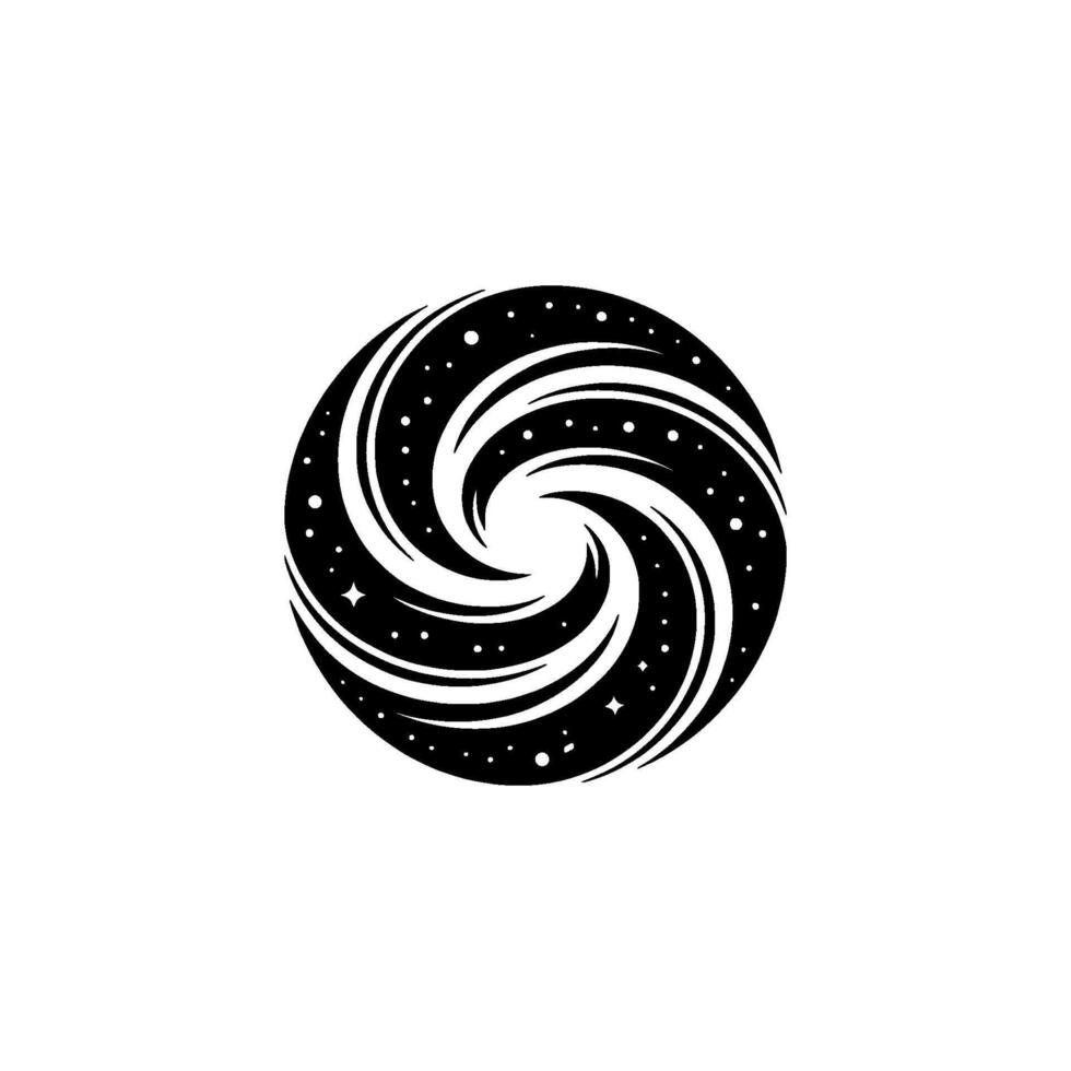 Abstract Black Hole on White, Cosmic Symbol. vector